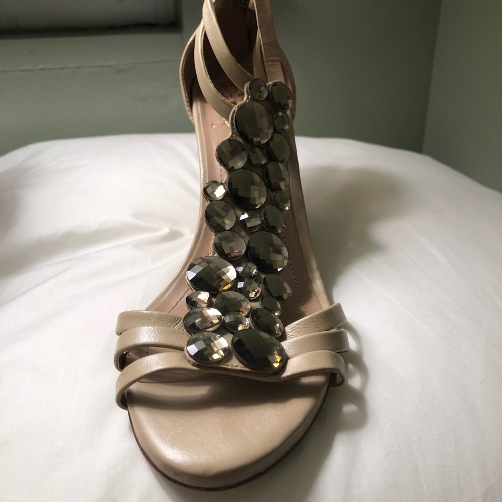 Vince Camuto jeweled gladiator wedge